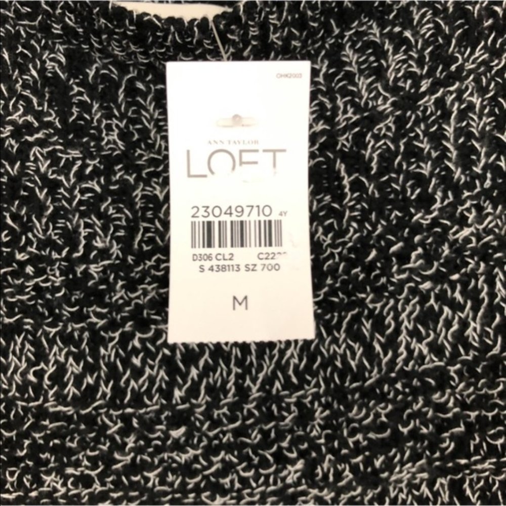 Ann Taylor LOFT Charcoal Gray Black Knit Tank